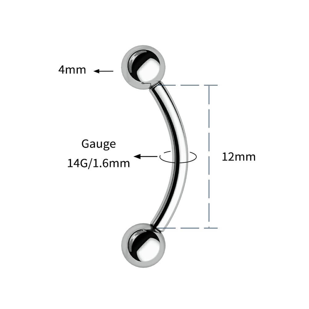 12mm eyebrow stud