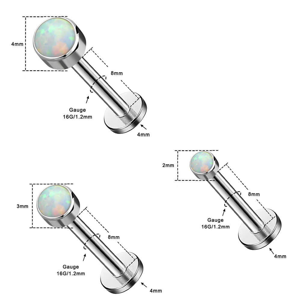 16G Ronda de Opal CZ Titanio Triple Forward Helix Joyería