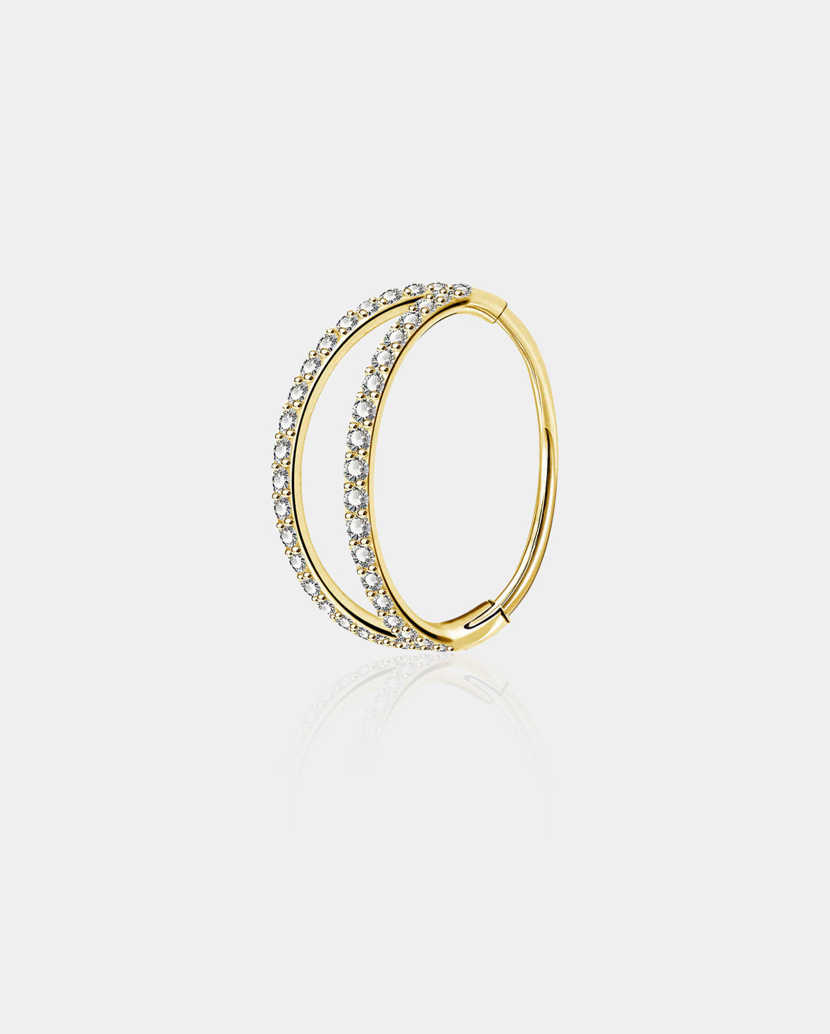18G CZ Double Hoop Segment Nose Ring