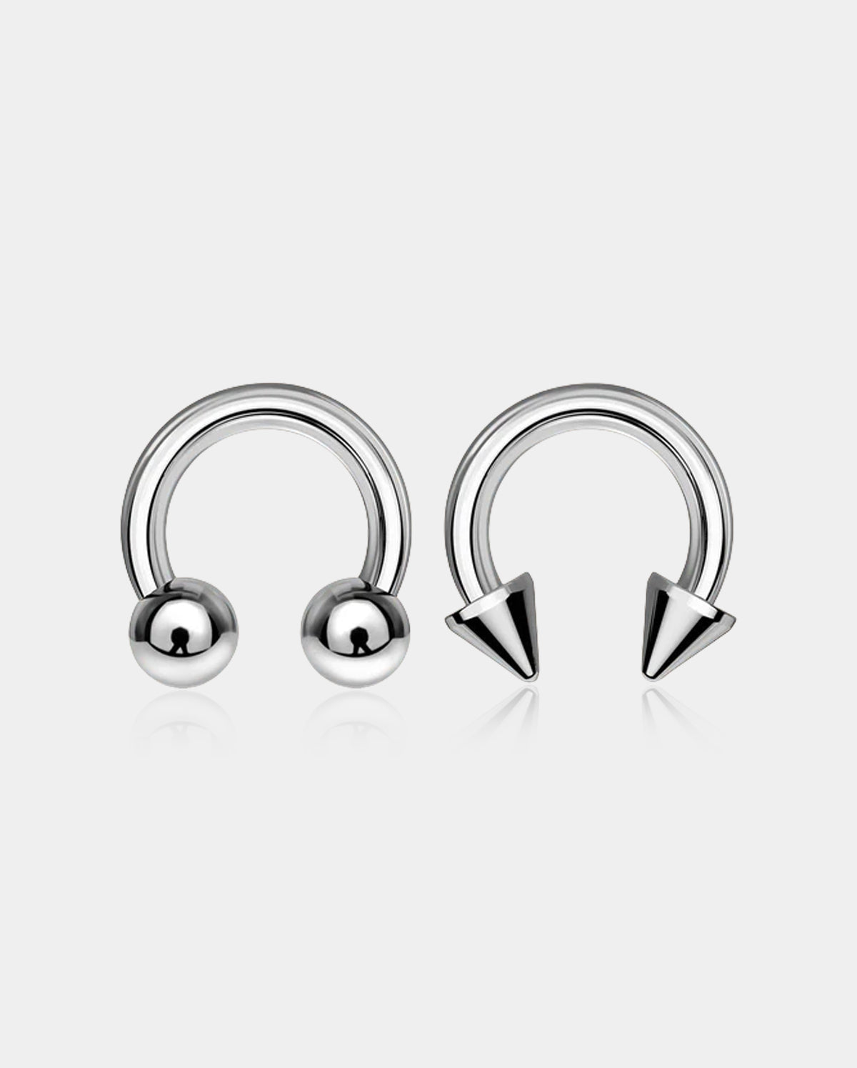 2PCS 12G Spike Ball Internally Threaded Titanium Septum Ring