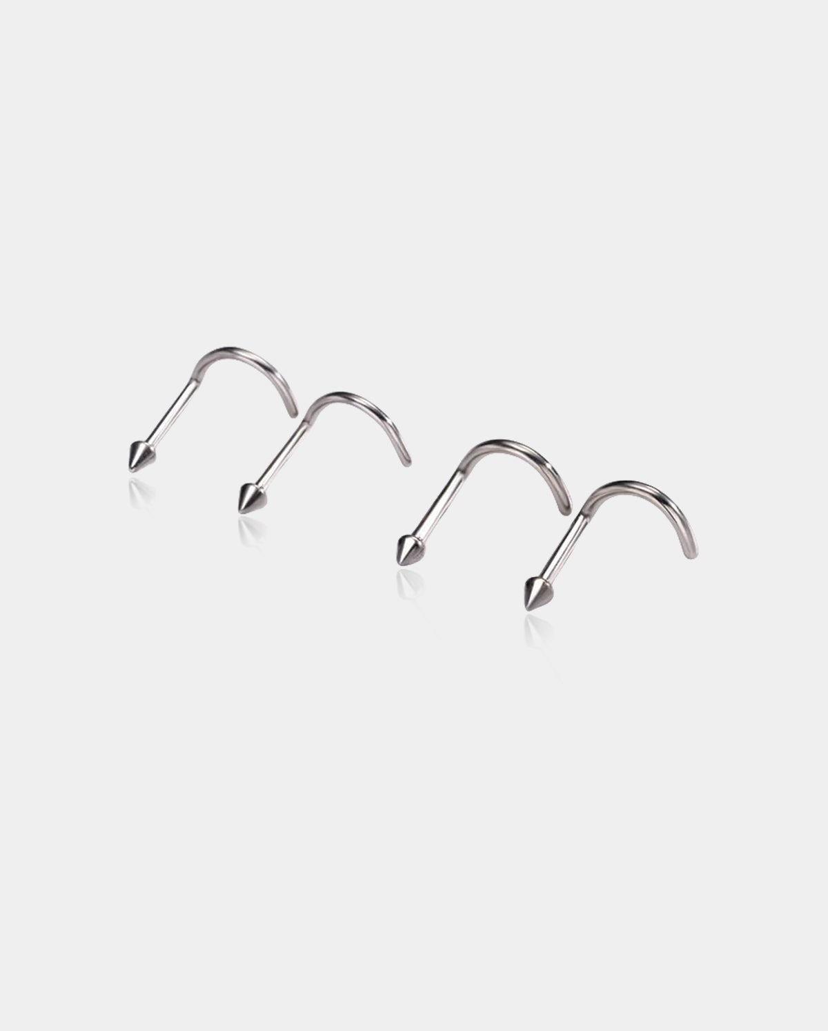 18G / 20G 2PCS Titanio en forma de S Flat Top Nose Studs
