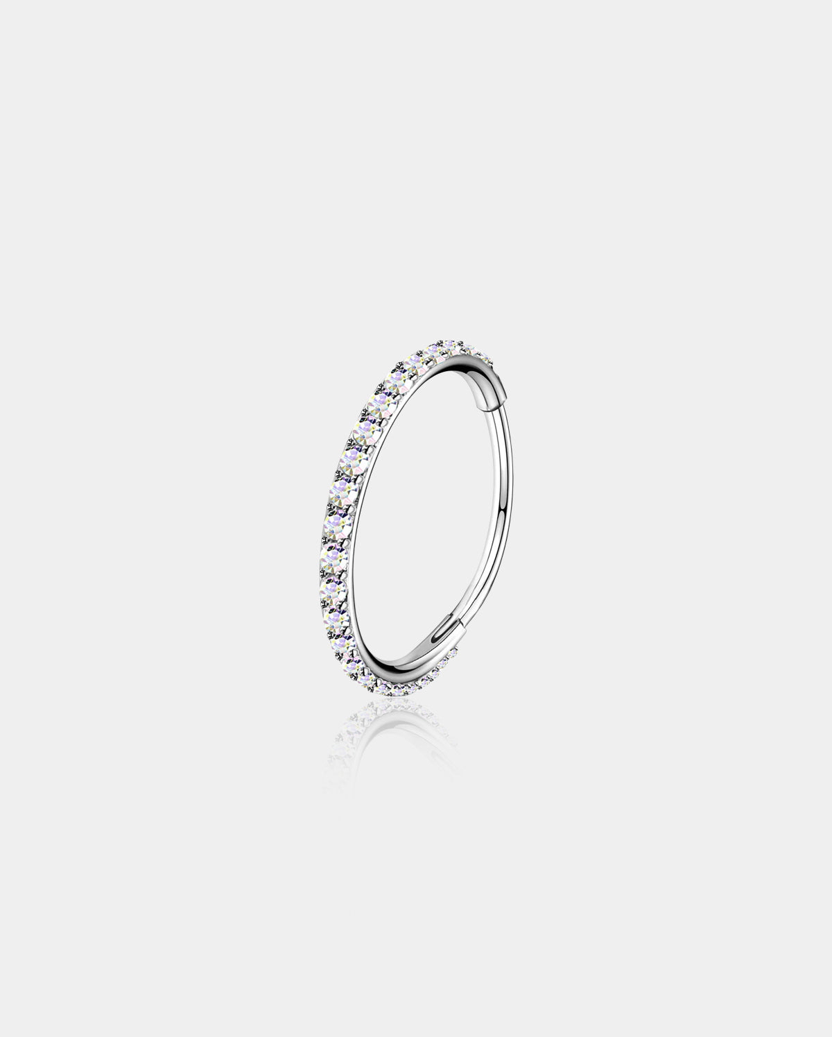 Anillo de nariz 20G con bisagras segmento CZ anillo de aro