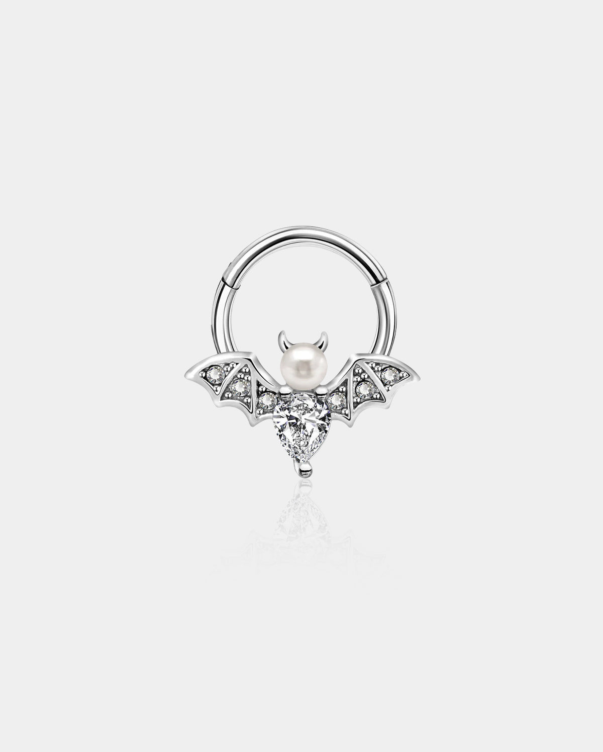 Anneau de septum de chauve-souris perle 16G CZ
