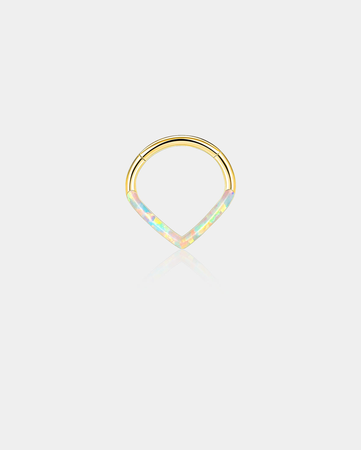 Synthetic Opal Triangle Septum Segment Ring