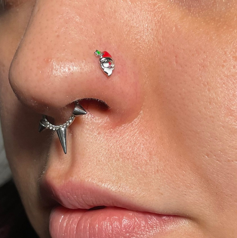 3PCS Christmas Santa/Tree/Candy Cane Nose Studs Pack