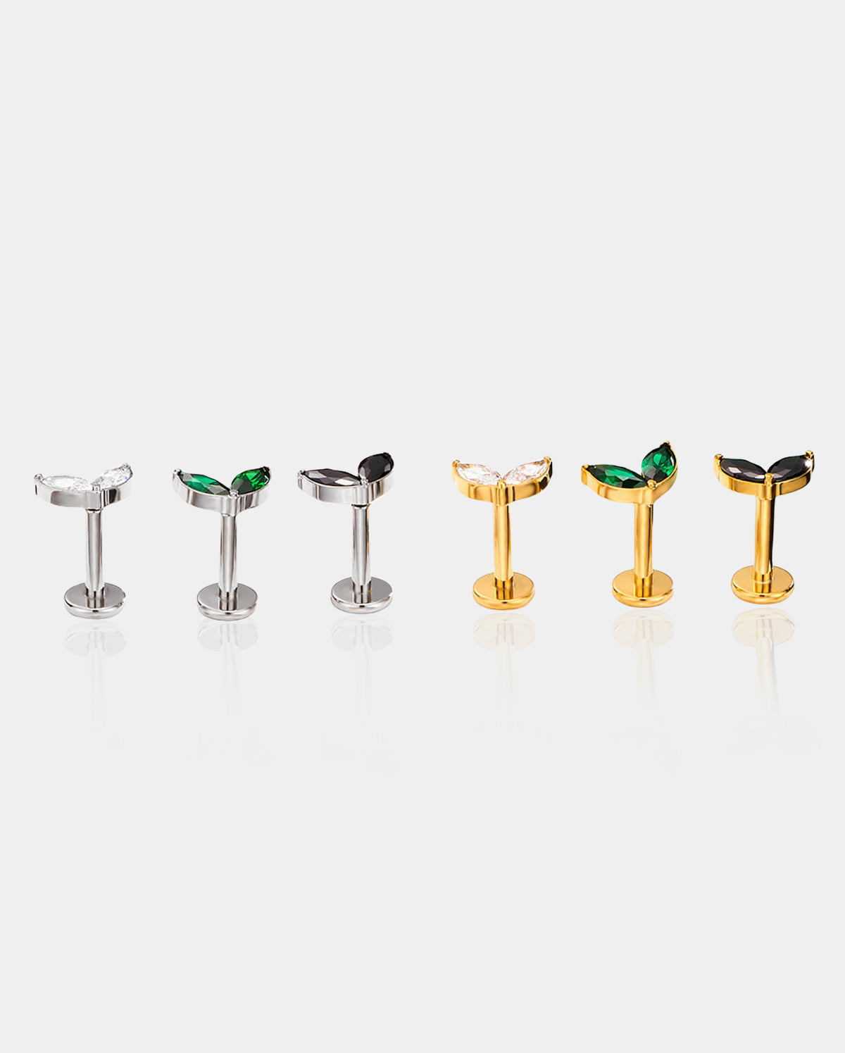 Leaf Threadless Push Pin Helix Stud