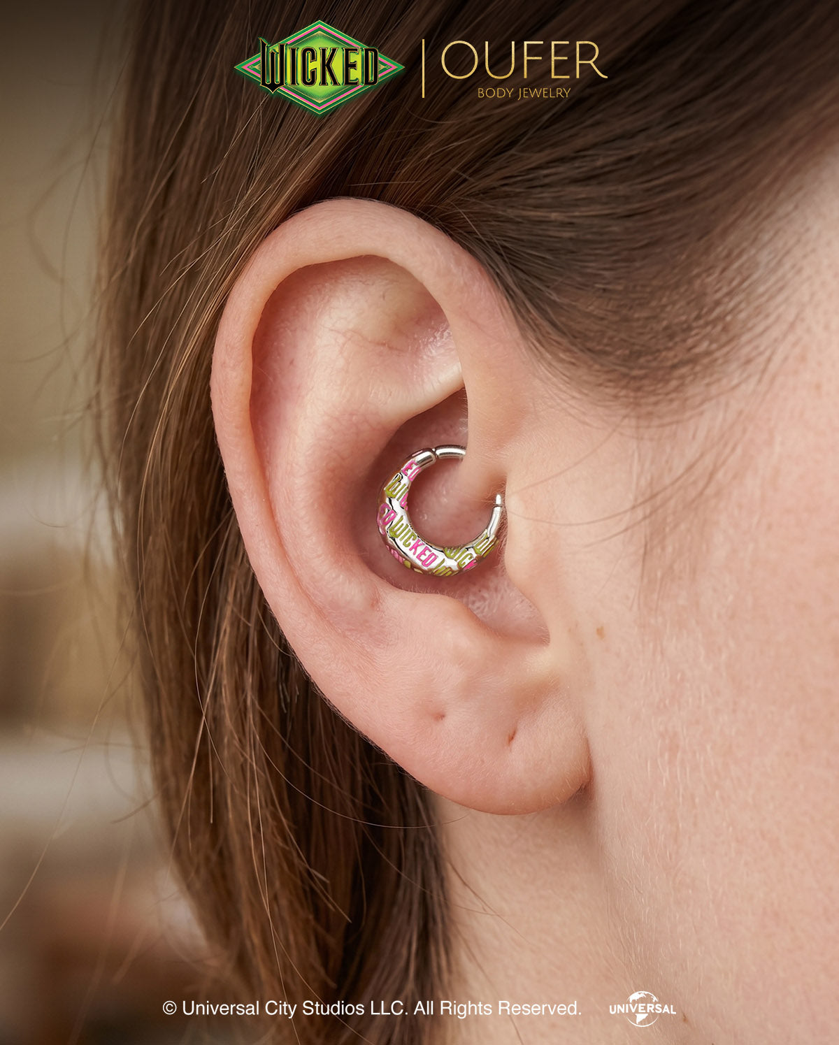 wicked letter daith piercing ring 