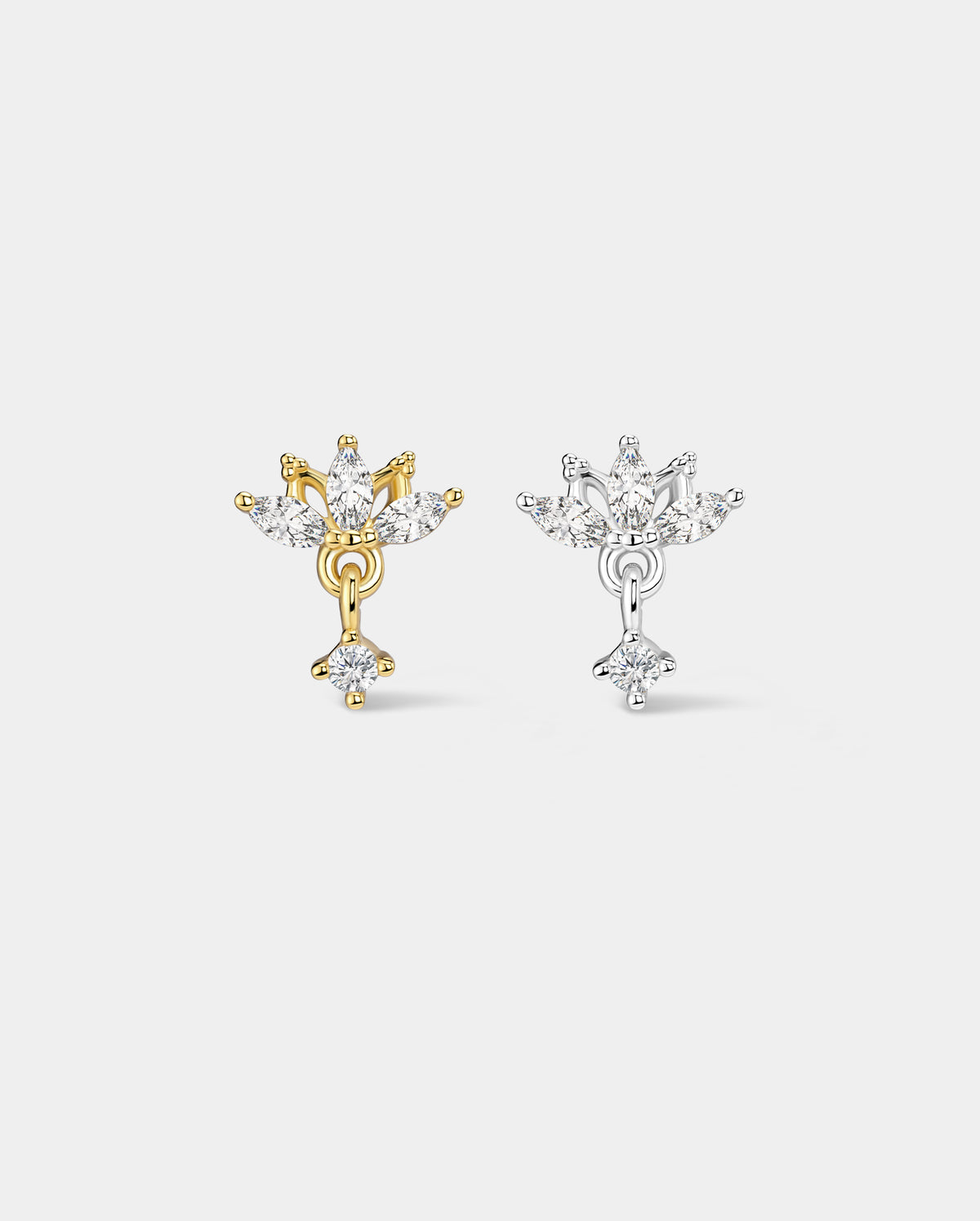 Flower Dangle Internally Threaded Helix Stud
