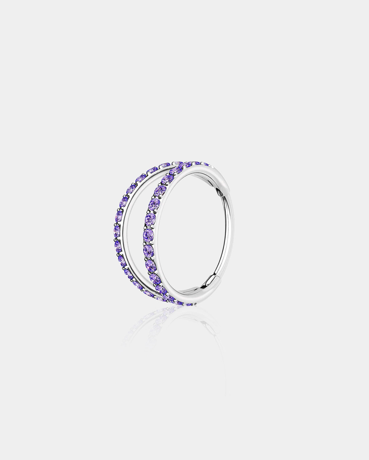 20G CZ Double Hoop Segment Nose Ring