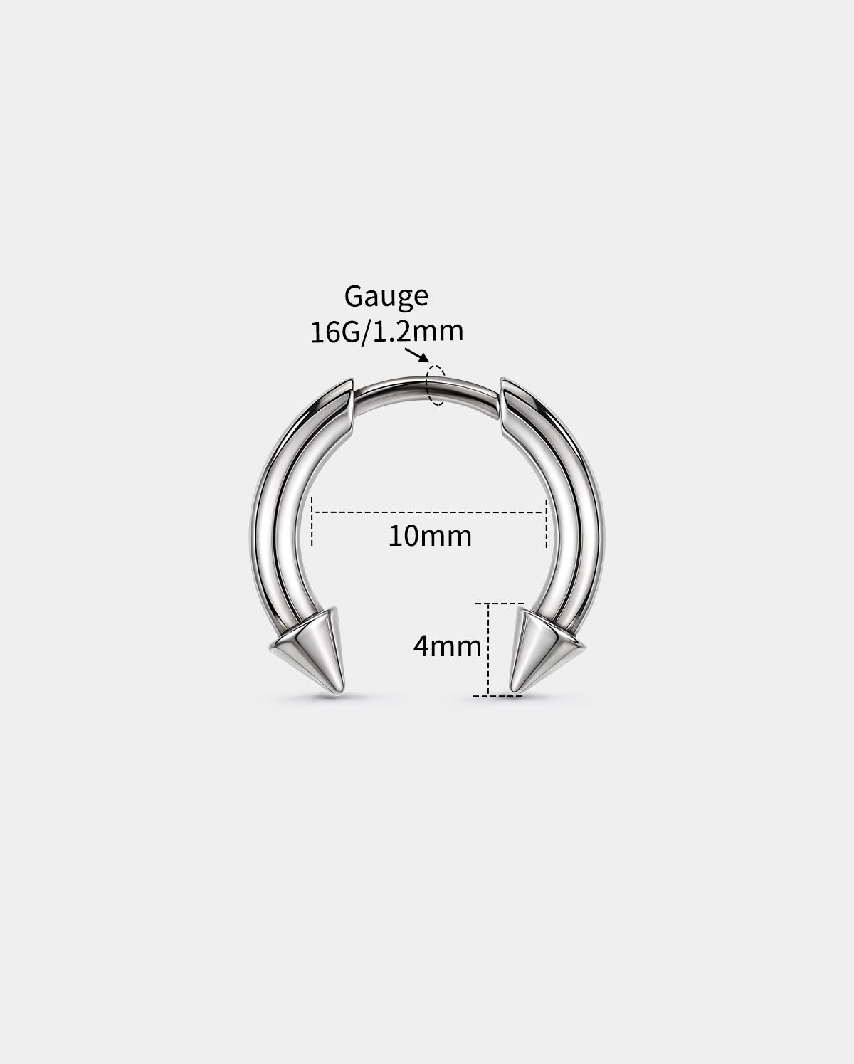 Spike Titanium Threadless Septum Ring