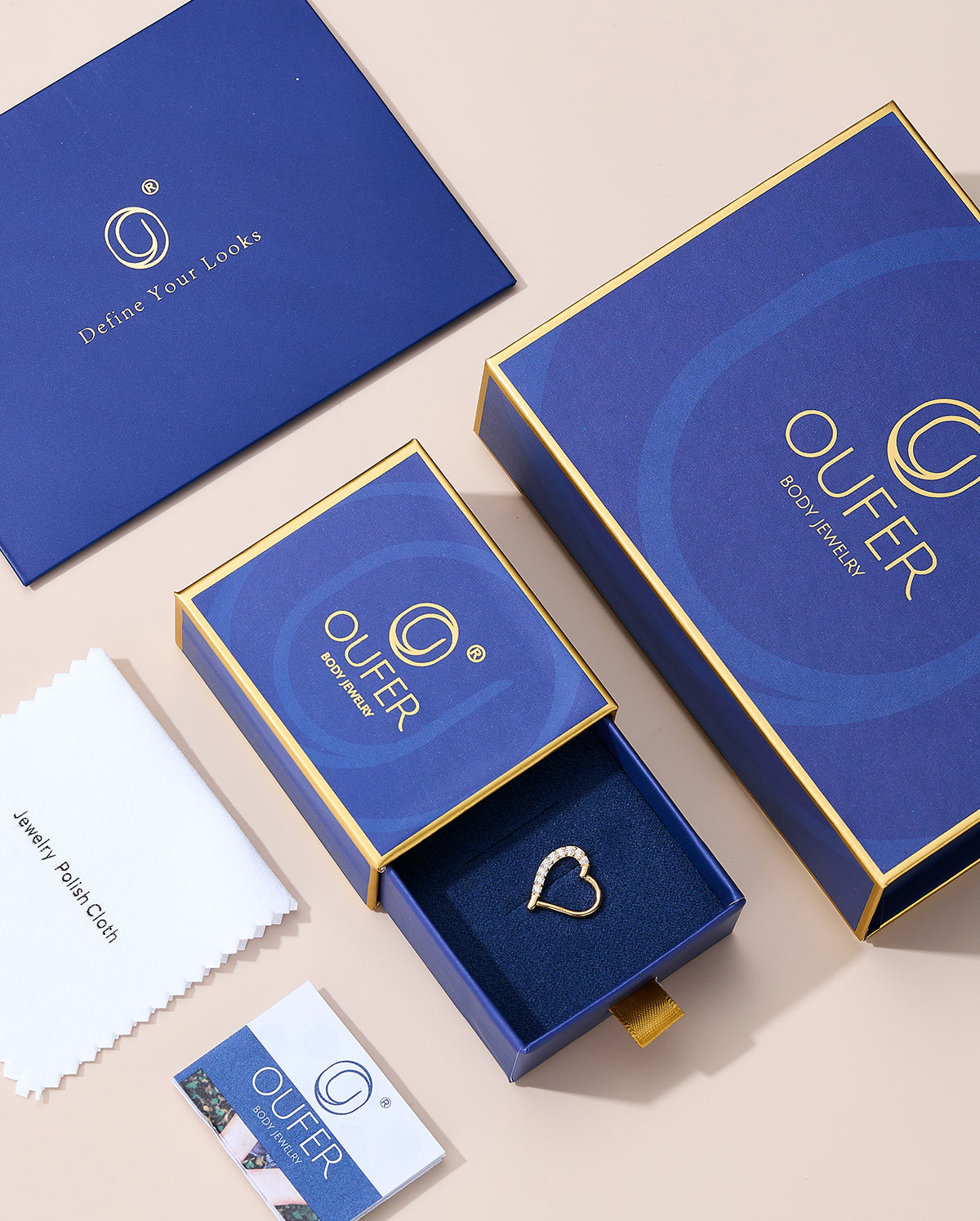14K Oro 16G en forma de corazón CZ daith hélice pendiente