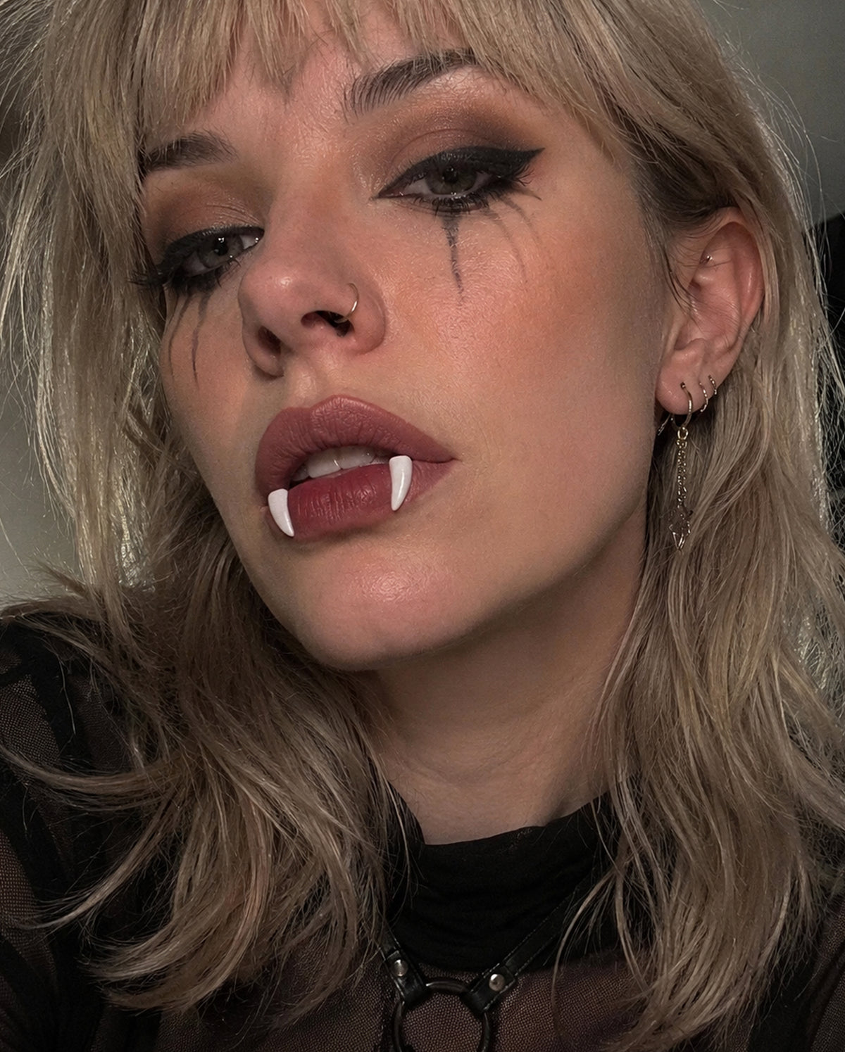 Vampire Fang Fake Lip  Stud