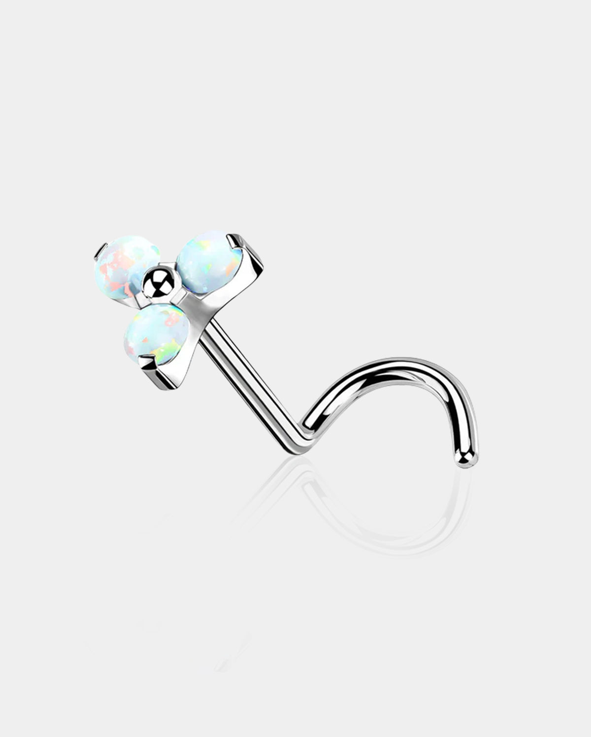 Three Synthetic Opal Titanium Threadless Nose Stud