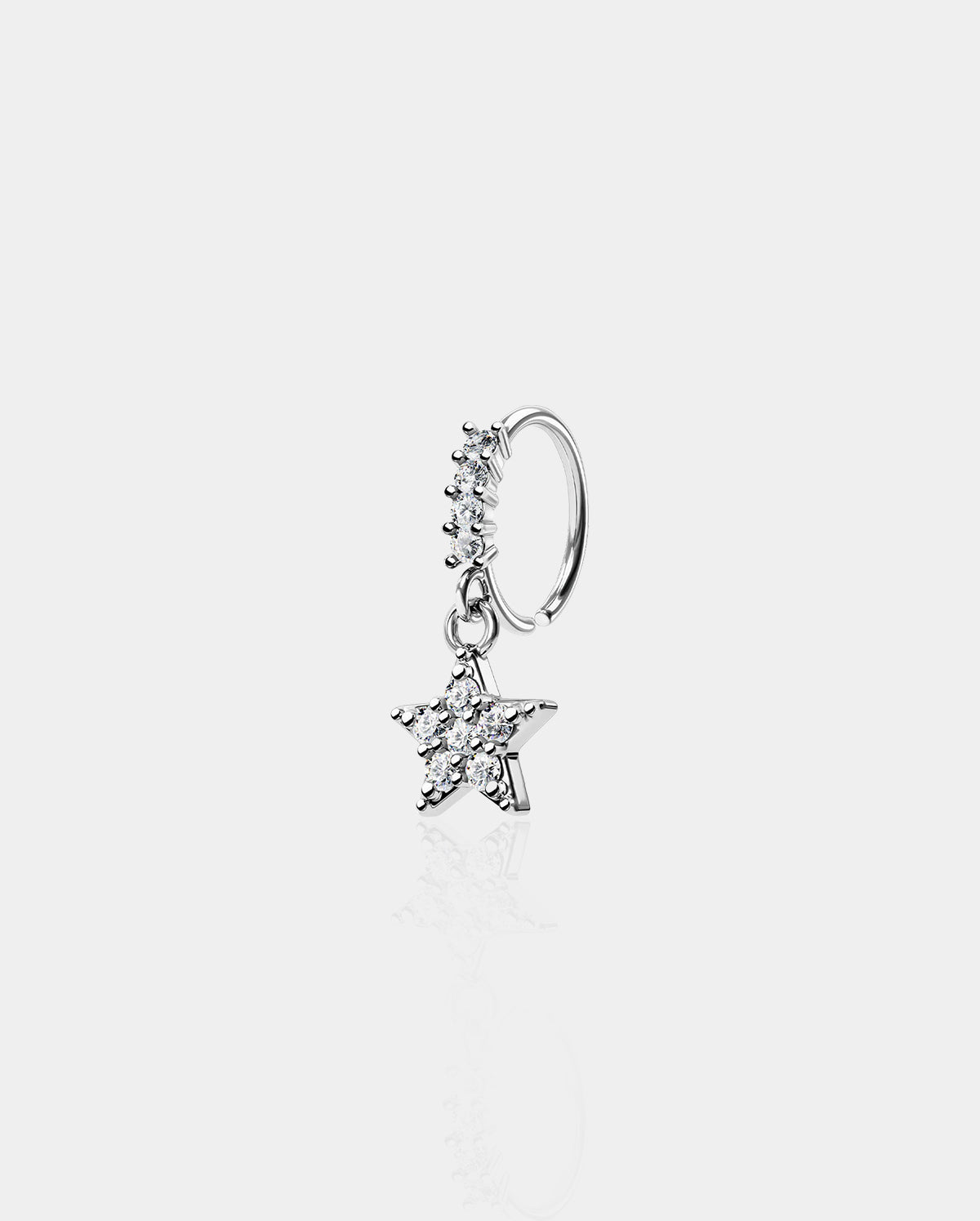Star CZ Dangle Nose Hoop