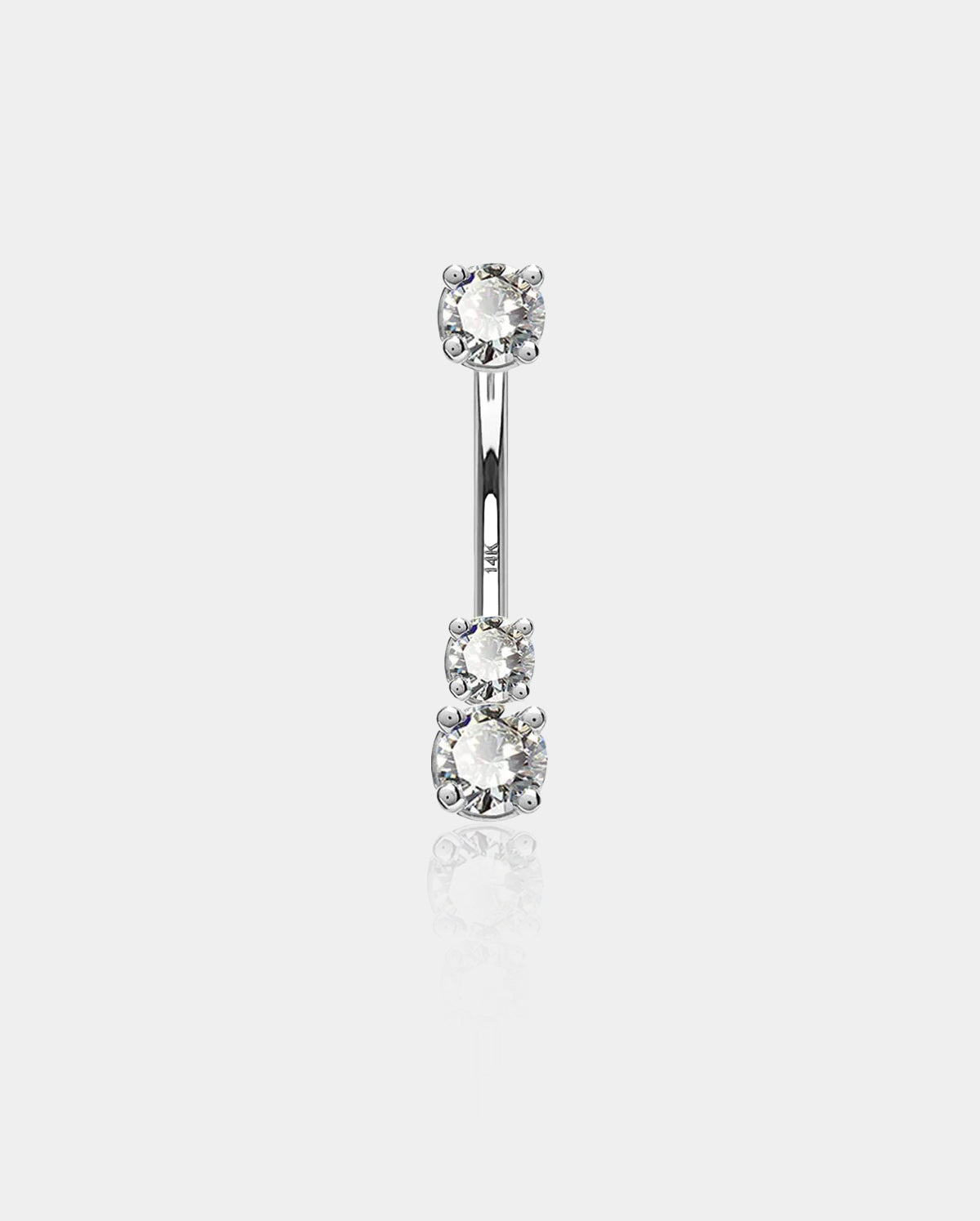 white gold belly button rings - OUFER BODY JEWELRY 