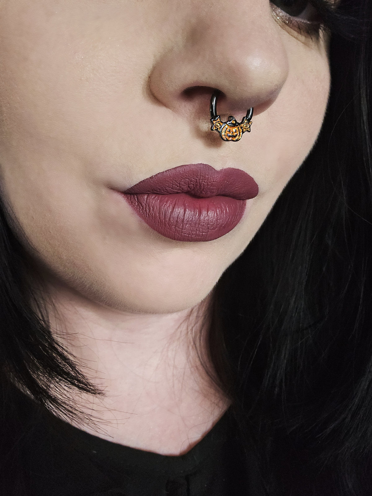 Pumpkin Glitter Star Septum Ring
