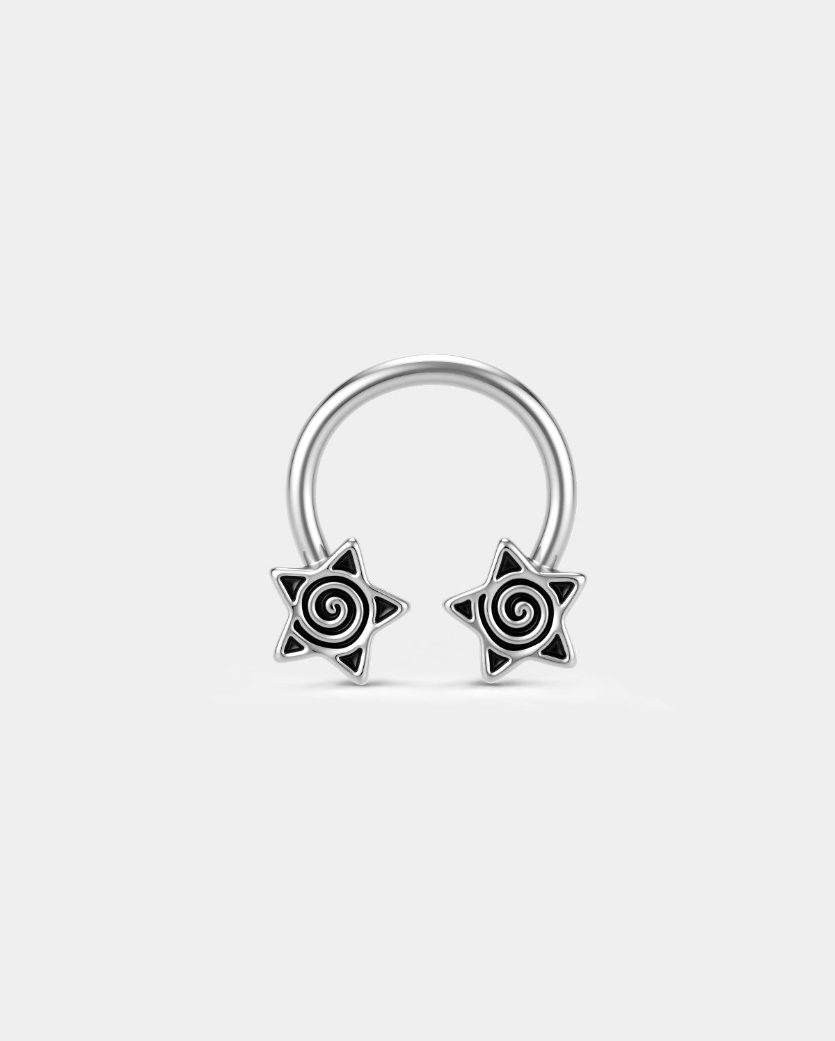 spiral star horseshoe septum ring 