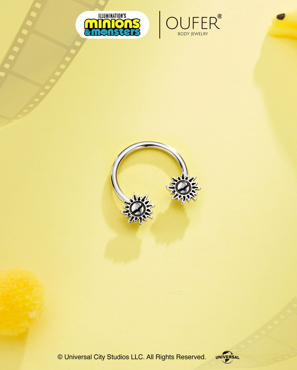 minions sun horseshoe septum ring 