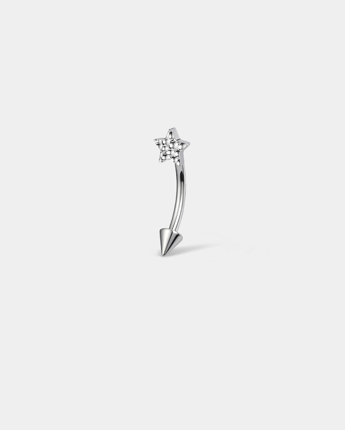 Hammered star eyebrow ring