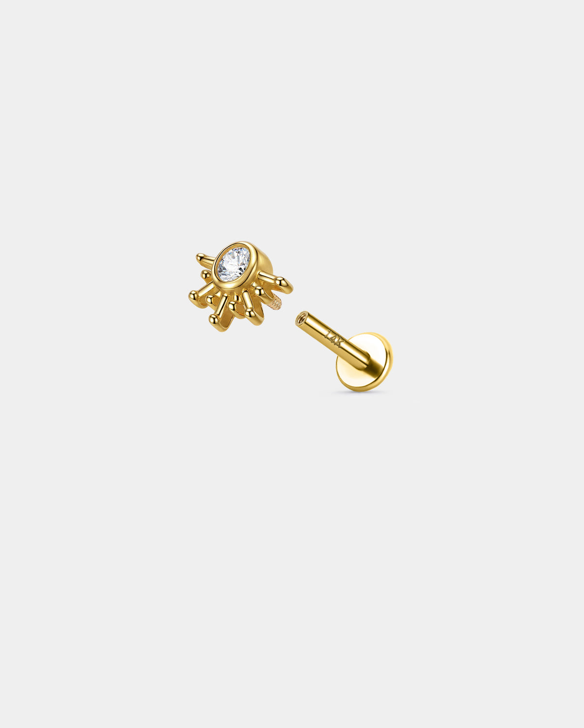 internally threaded sunset moissanite stud