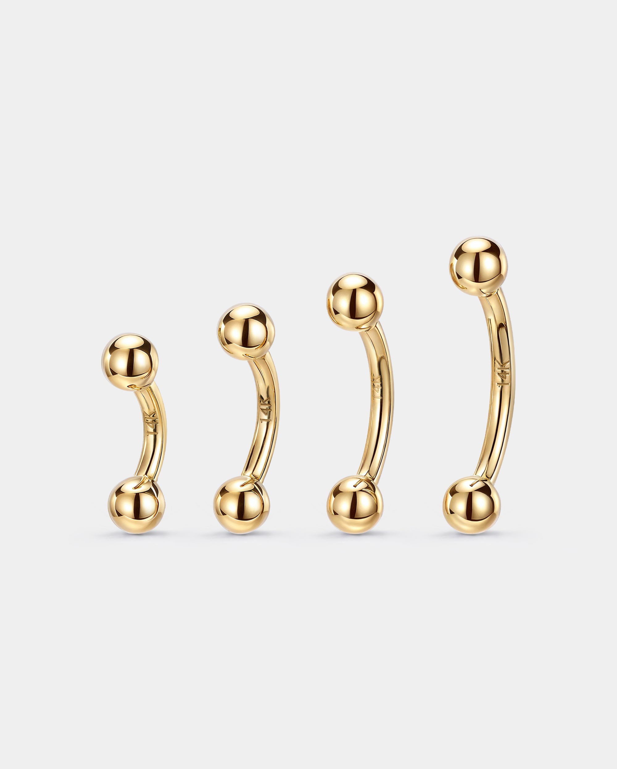 14K Solid Gold Internally Threaded Belly Ring