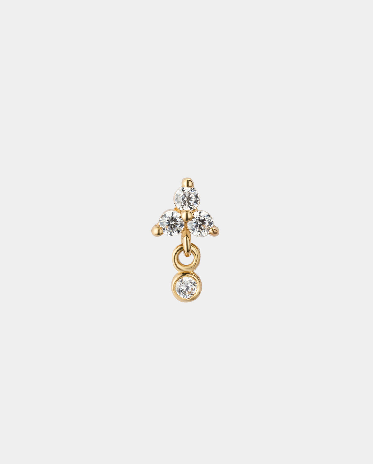 dangle triangle nose piercing stud 