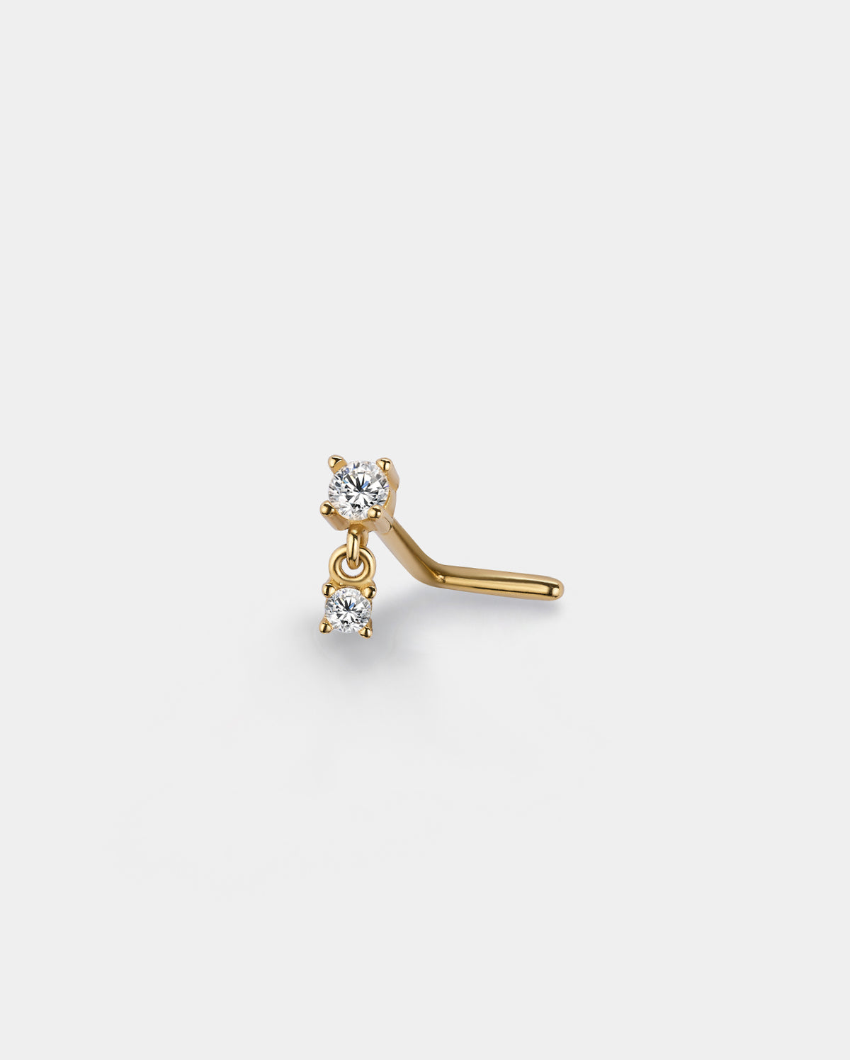 14k gold dangle nose stud