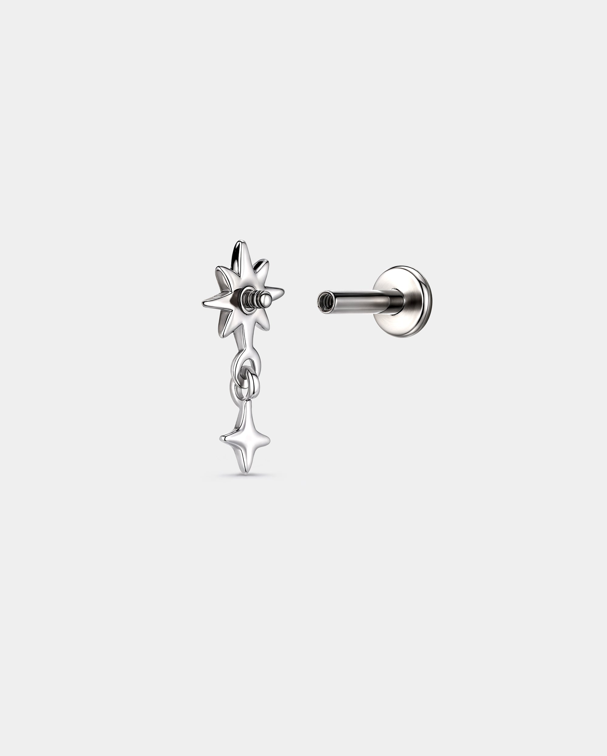 Titanium CZ Star Cartilage Stud