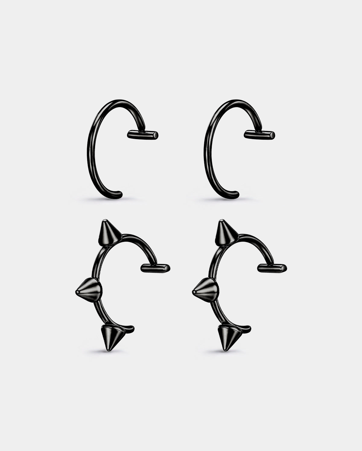 black faux lip ring