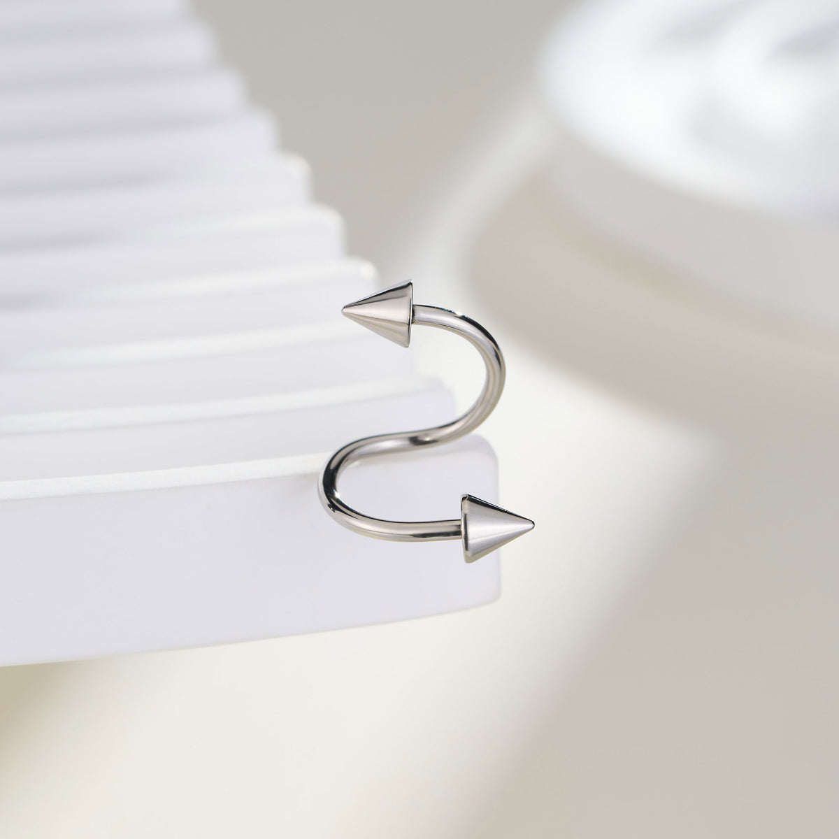 2PCS Spike S-Shaped Curved Barbell