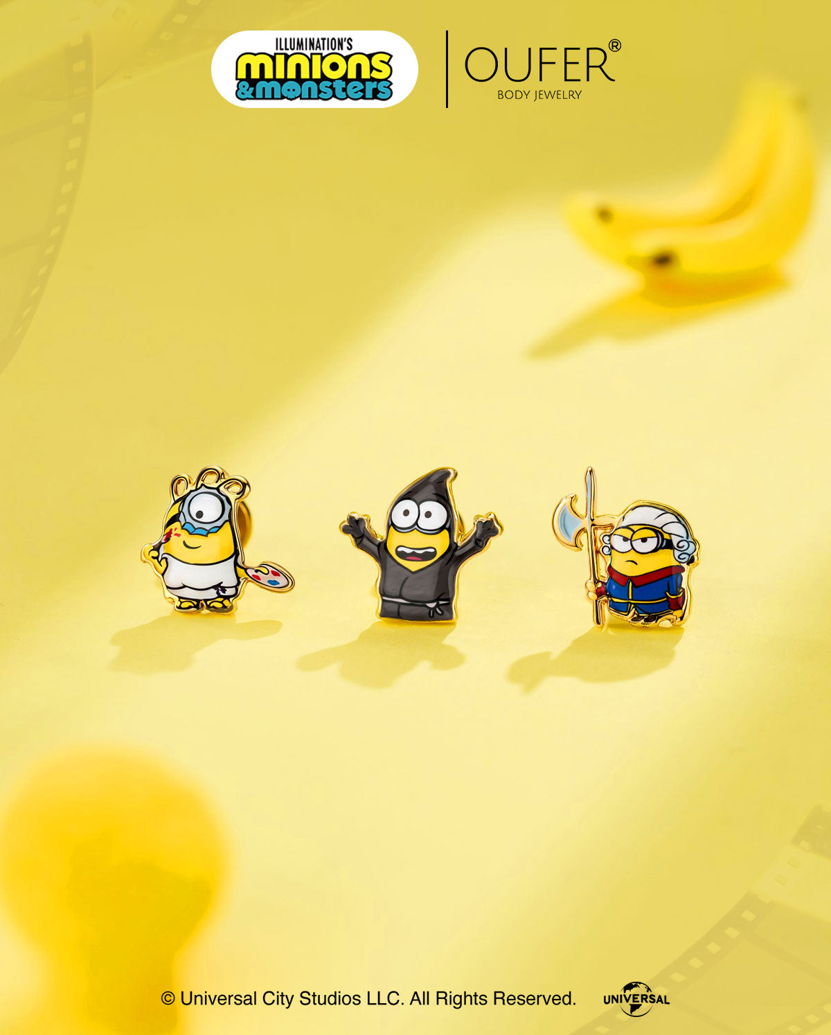 MINIONS × OUFER James & Henry & Ed Cartilage Stud Set