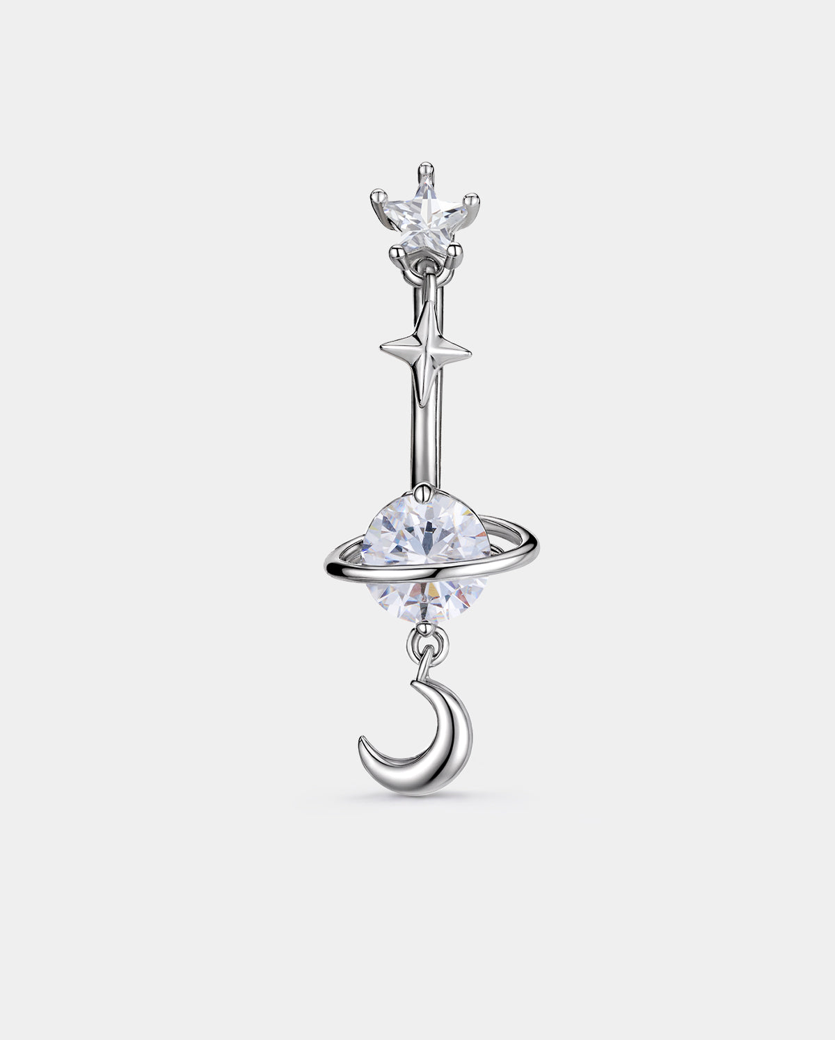 star moon dangle belly ring 
