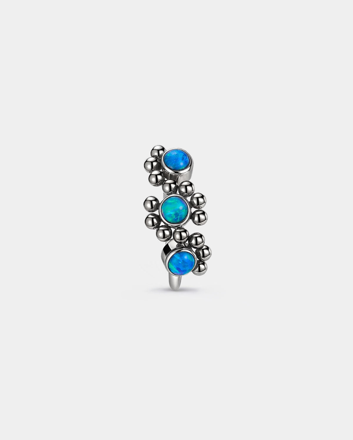 triple opal nose hoop