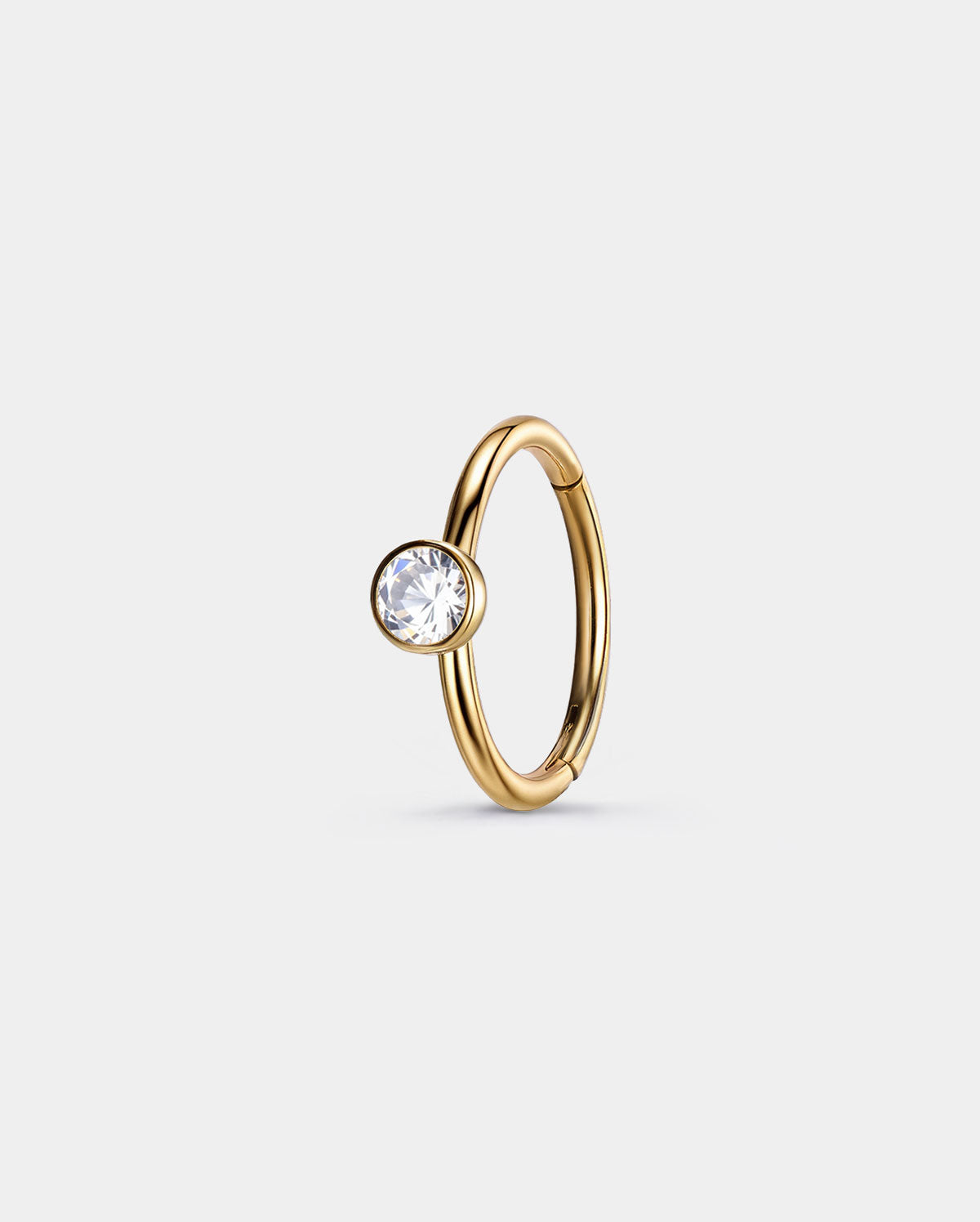 Bezel CZ Segment Nose Hoop