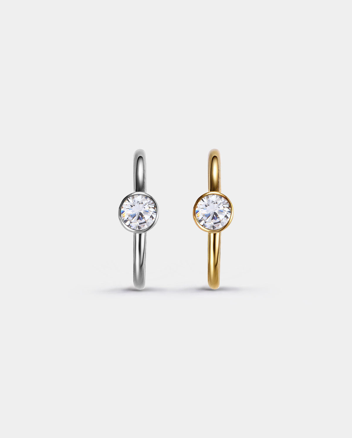Bezel CZ Segment Nose Hoop
