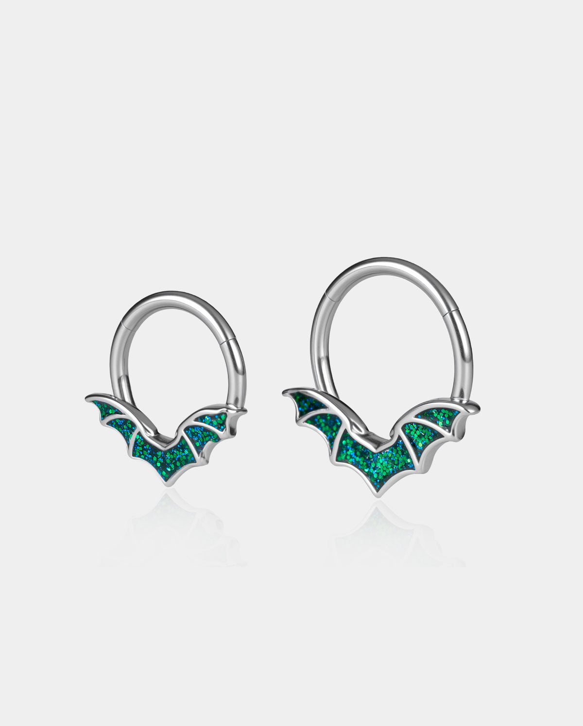 oufer green glitter daith septum ring 