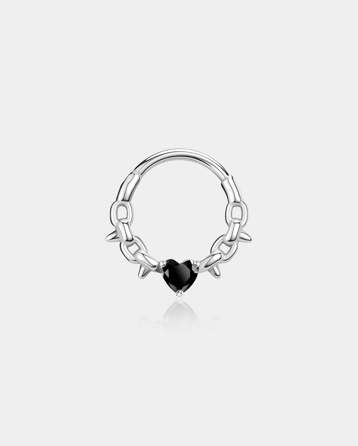stainless steel chain spike septum ring 