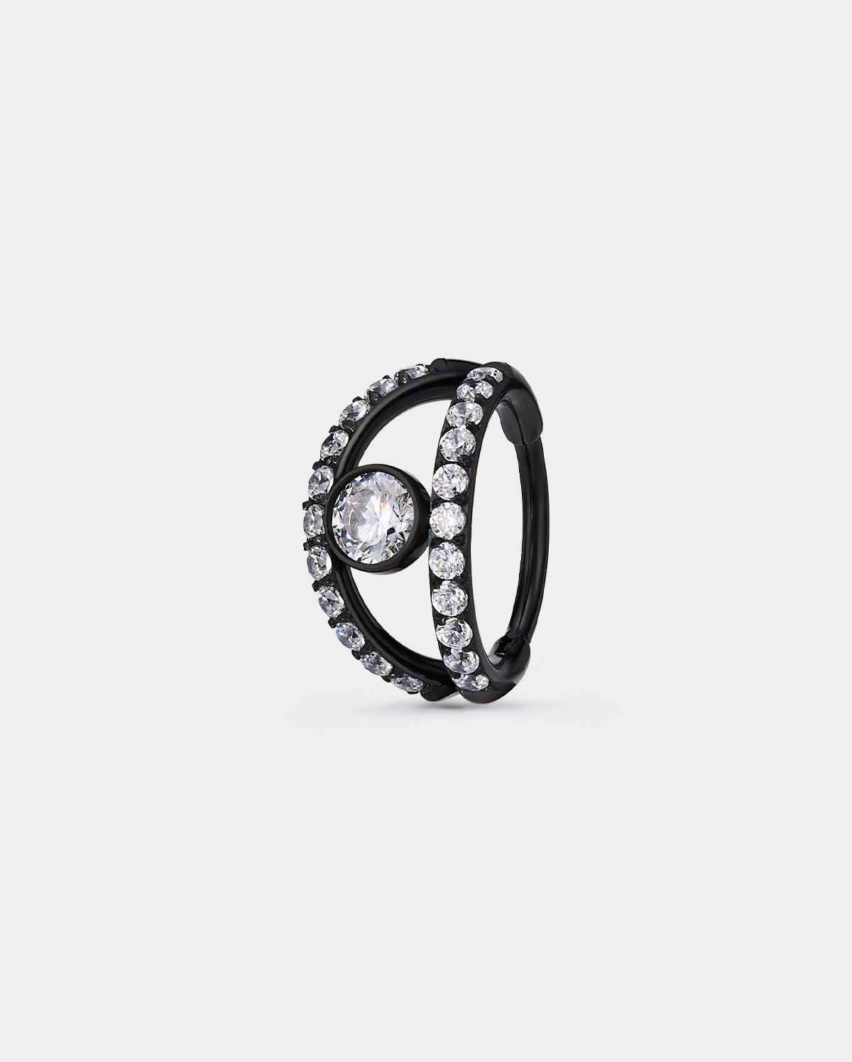 20G Double Row CZ Hoop Nose Ring