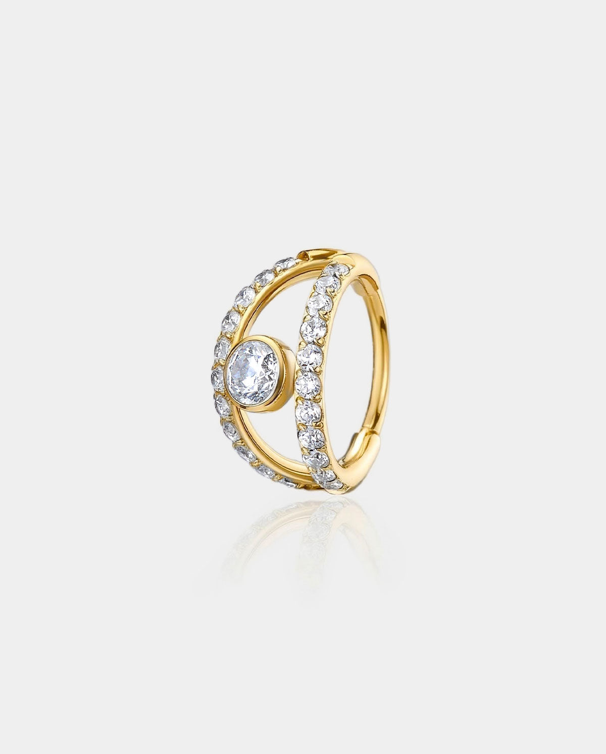 20G Double Row CZ Hoop Nose Ring