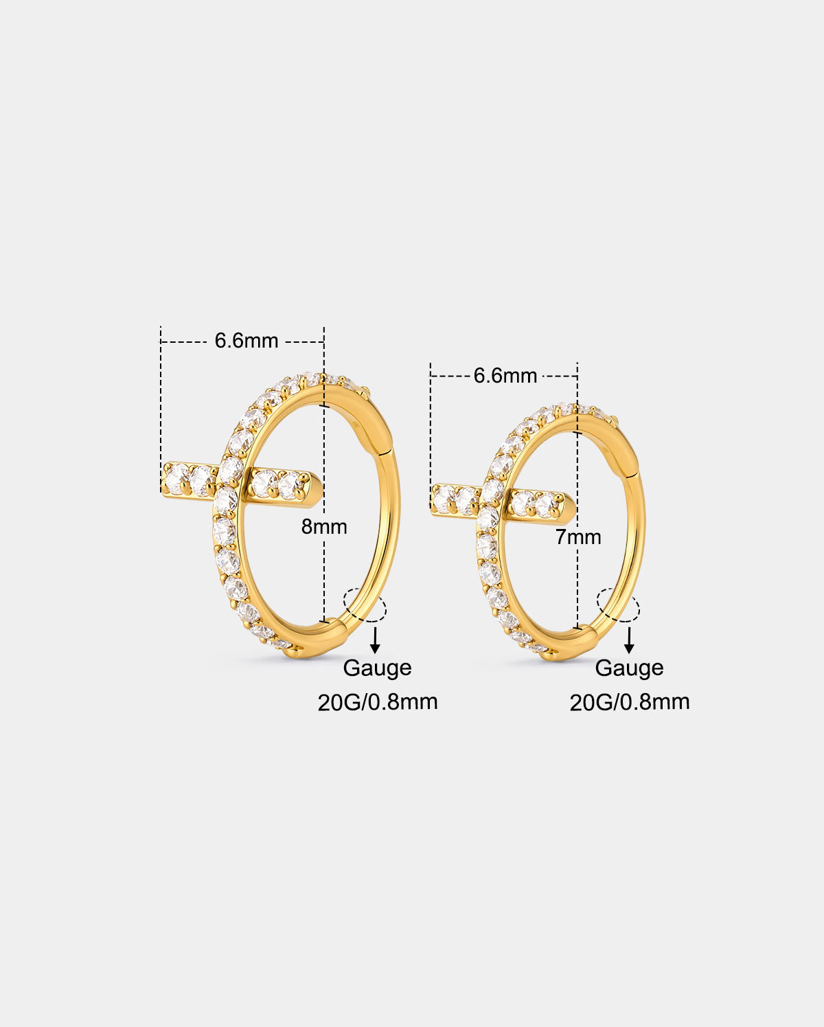 20g CZ nose ring 