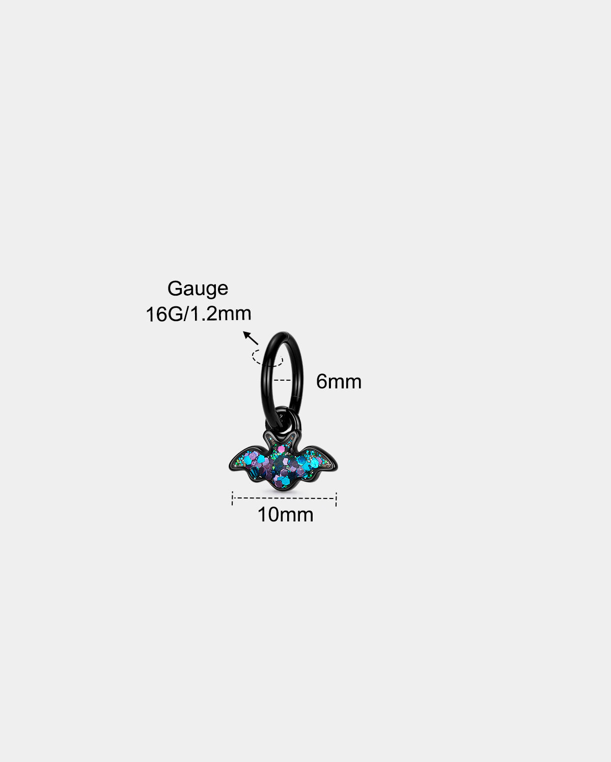 16g black bat rook hoop
