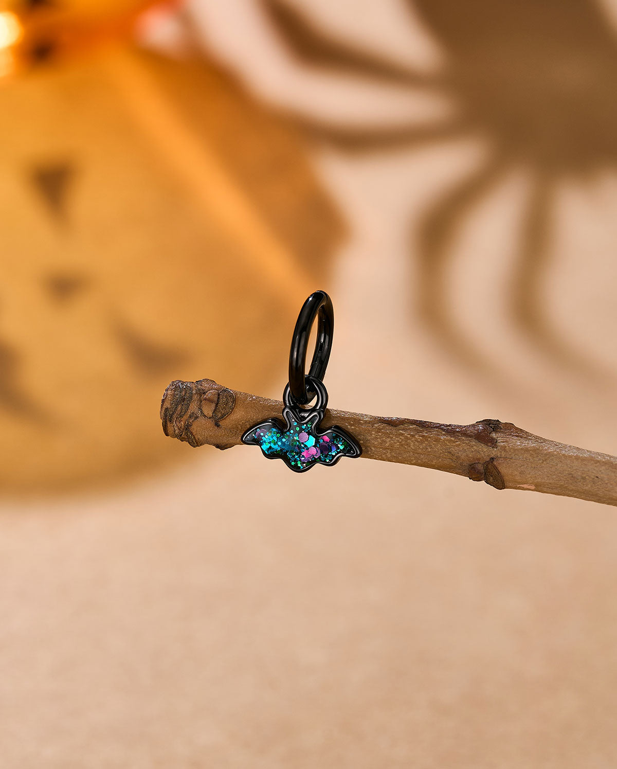 16G ataúd negro labio anillo 8mm labio Stud