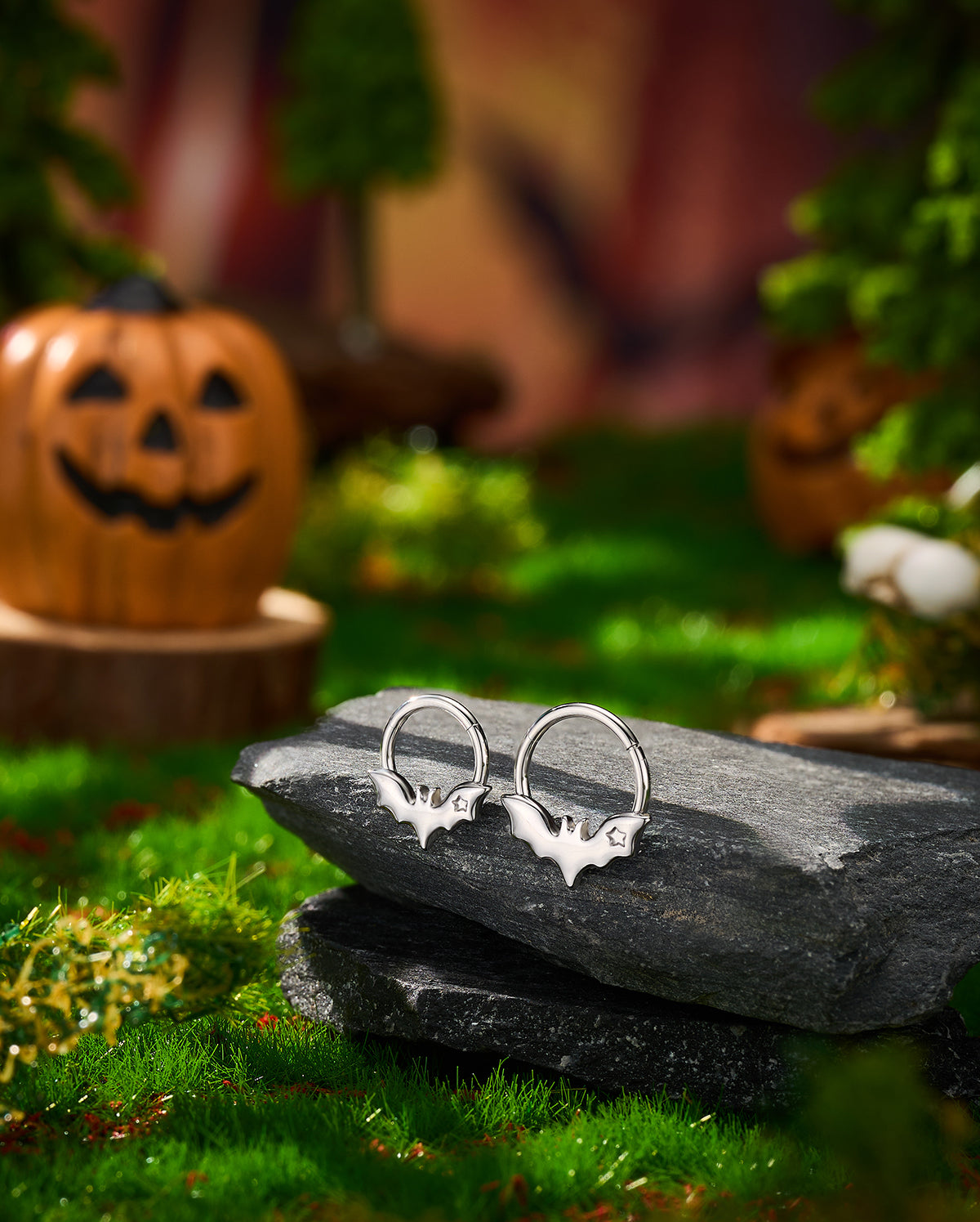 Bat Halloween Segment Septum Ring