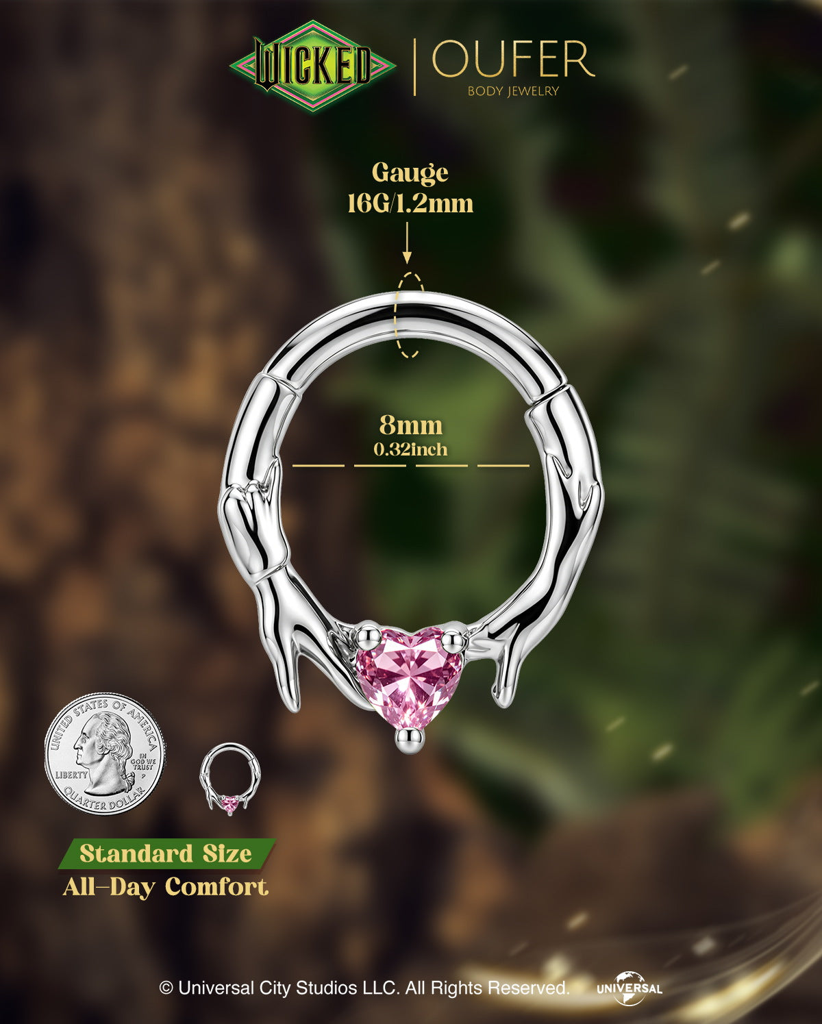 WICKED x OUFER Hand-Linked Heart Septum Ring