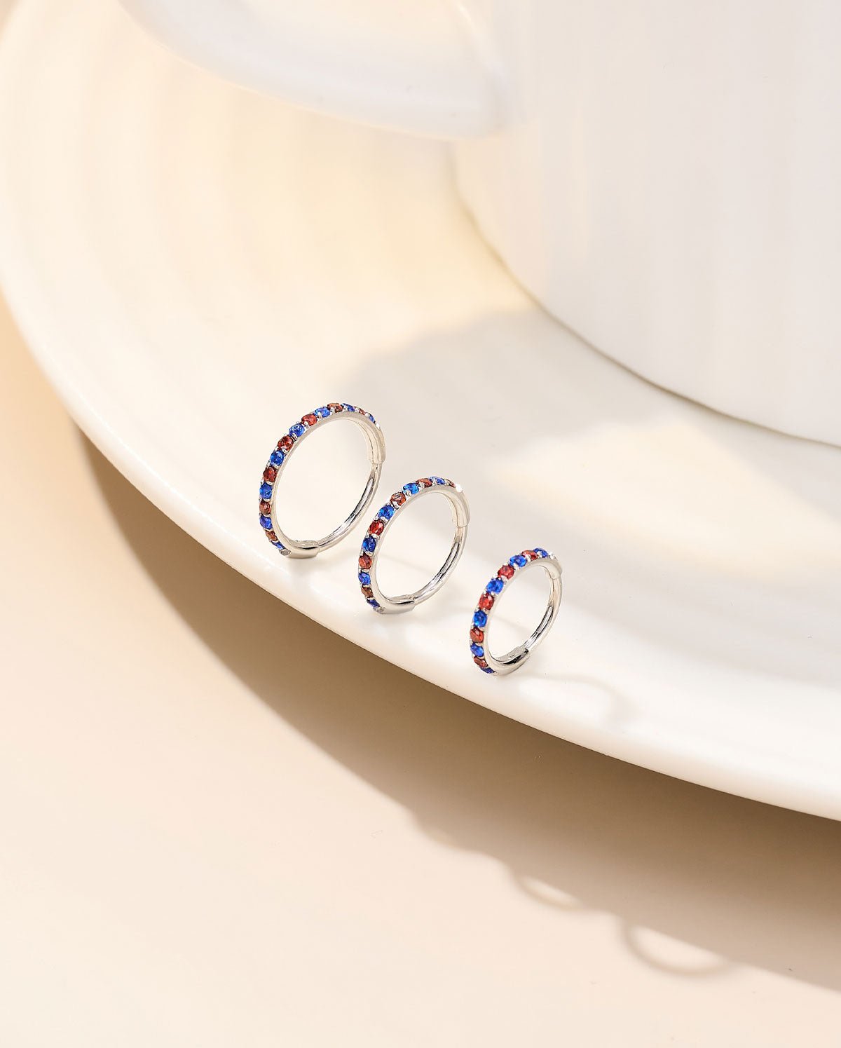 20G Double Nez Hoop Conch Boucle d'oreille CZ Helix Boucle d'oreille