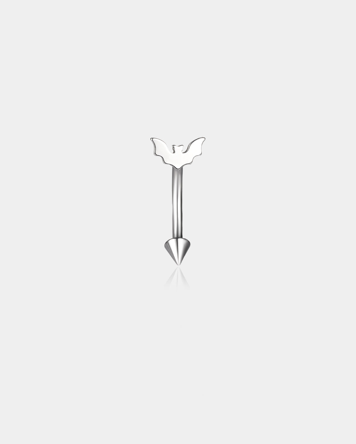 silver bat rook piercing ring 