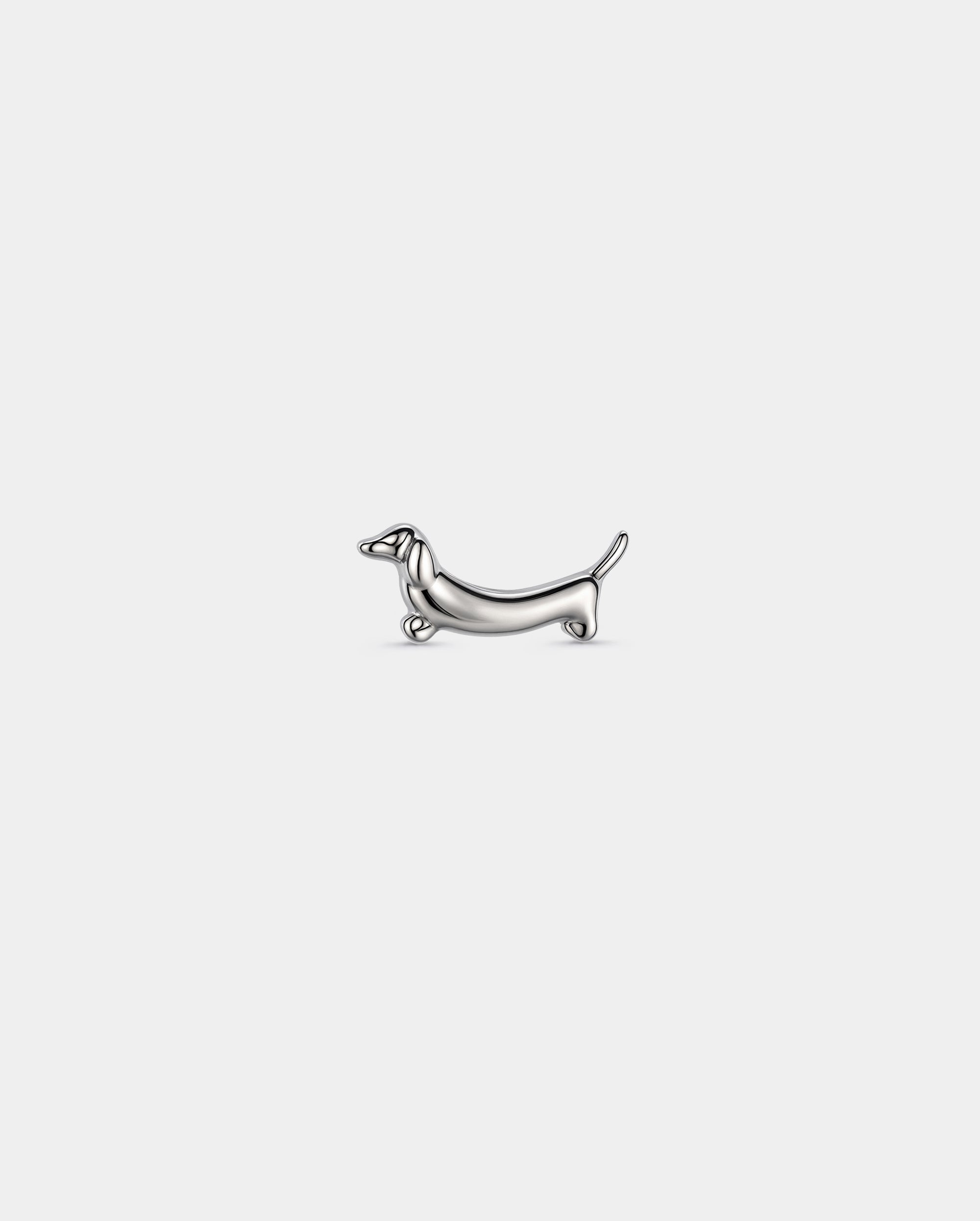 Dachshund Titanium Internally Threaded Cartilage Stud