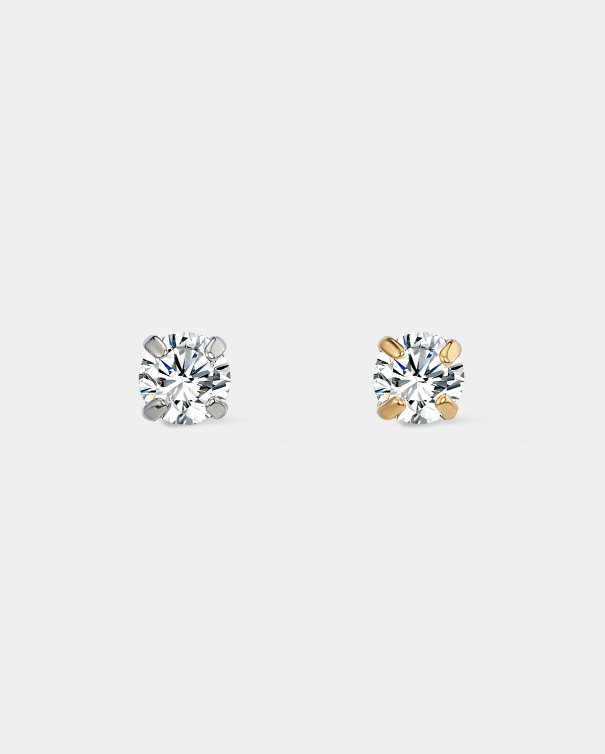 Round CZ Titanium Threadless Nose Stud