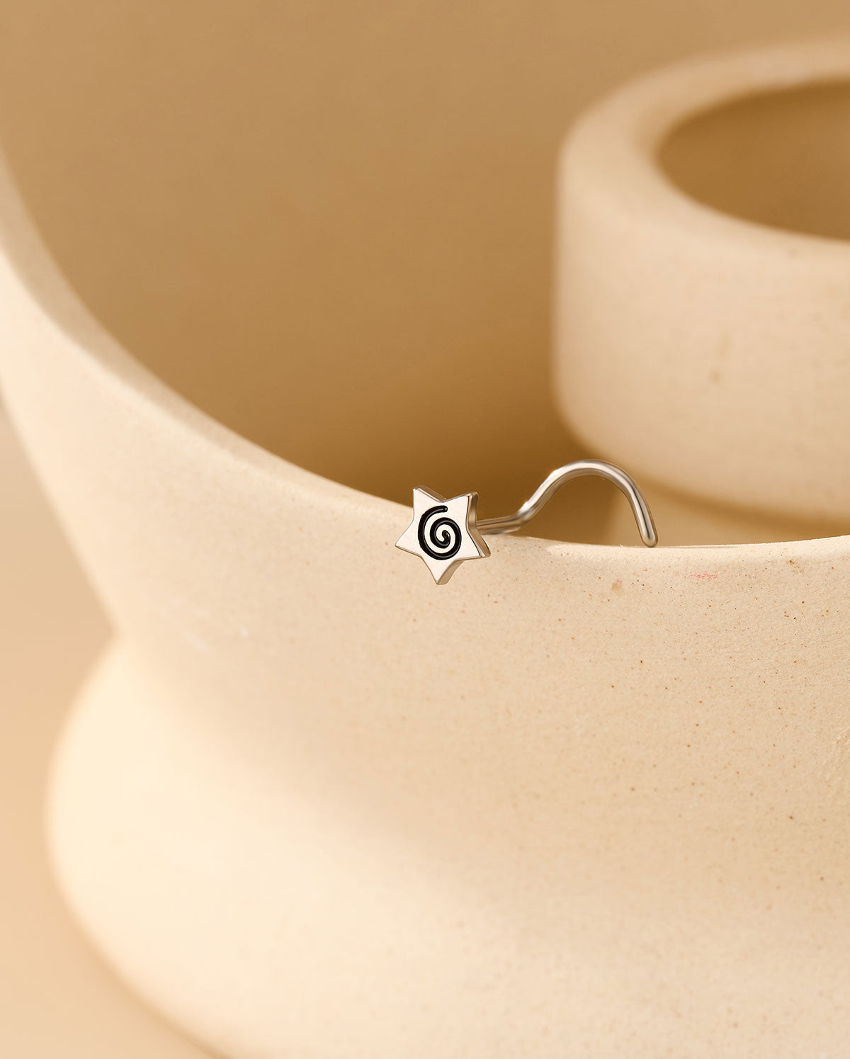 Spiral Star Titanium Nose Screw Stud