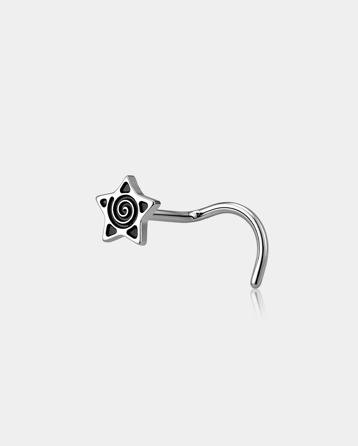 Oxidized Spiral Star Titanium Nose Screw Stud